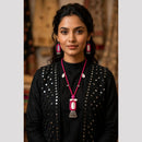 SNERA Mirror And Shell Embellished Ethnic Necklace Set