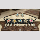 SNERA Shell Embellished Ethnic Choker Necklace Set