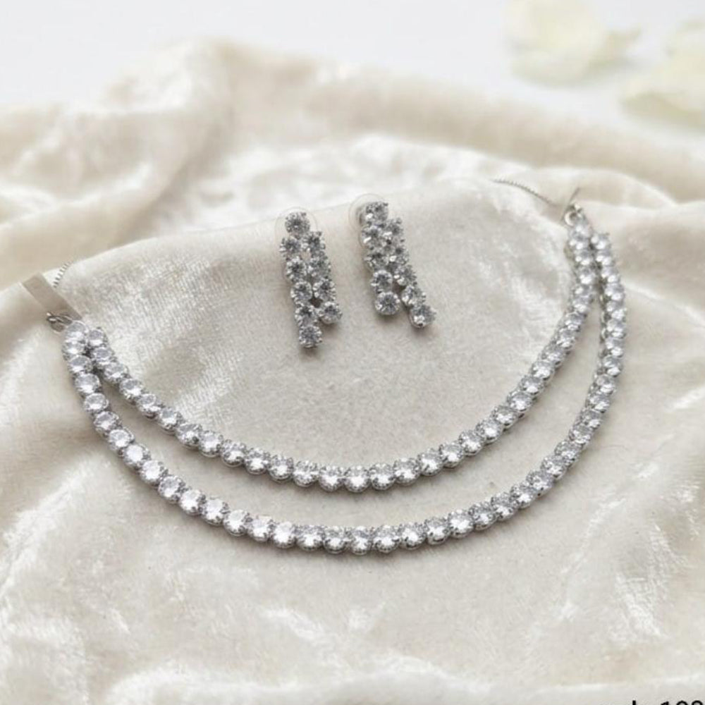  SNERA American Diamond Party Wear Necklace Set  
