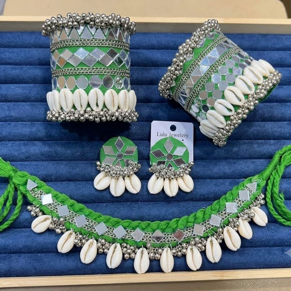 SNERA Beautiful Mirror And Shell Jewellery Combo Set for Women