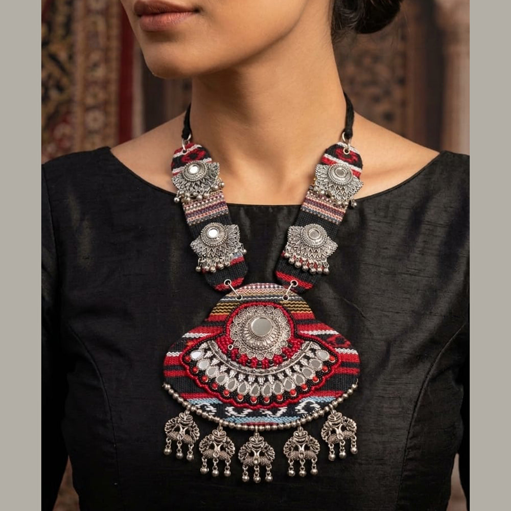 SNERA Mirror And Pearl Embellished Ethnic Necklace Set