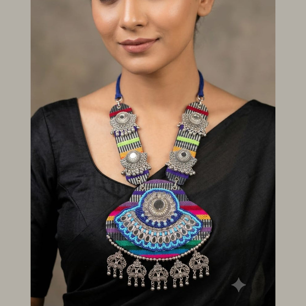 SNERA Mirror And Pearl Embellished Ethnic Necklace Set