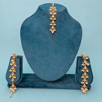 SNERA Ethnic Kundan Stone And Pearl Earrings With Maangtikka