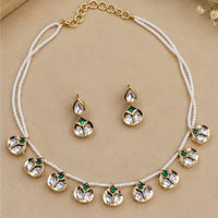 SNERA Luxury Look Polki Kundan Stone And Pearl Necklace Set 