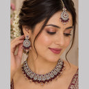 SNERA Elegant Crystal Stone Beads And Pearl Necklace Set Women