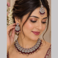 SNERA Elegant Crystal Stone Beads And Pearl Necklace Set Women