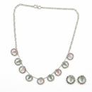 Urthn Silver Plated Sparkling Crystal Stone Necklace Set(Pack of 6)