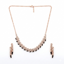Urthn Rose Gold Plated Sparkling Crystal Stone Necklace Set(Pack of 3)