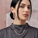 Urthn Pack Of 3 Austrian Stone Rose Gold Plated Necklace Set