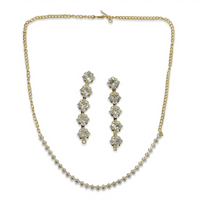 Urthn Pack Of 3 Austrian Stone Gold  Plated Necklace Set