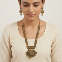 Urthn South Indian Style Antique Gold Plated Pearl Necklace Set  (Pack of 6)