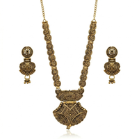 Urthn South Indian Style Antique Gold Plated Pearl Necklace Set  (Pack of 6)