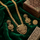 Urthn South Indian Style Antique Gold Plated Pearl Necklace Set  (Pack of 6)