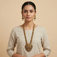 Urthn South Indian Style Antique Gold Plated Pearl Necklace Set  (Pack of 6)