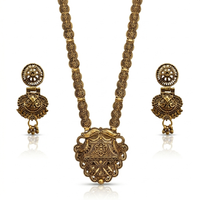 Urthn South Indian Style Antique Gold Plated Pearl Necklace Set  (Pack of 6)