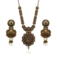Urthn South Indian Style Antique Gold Plated Pearl Necklace Set  (Pack of 6)