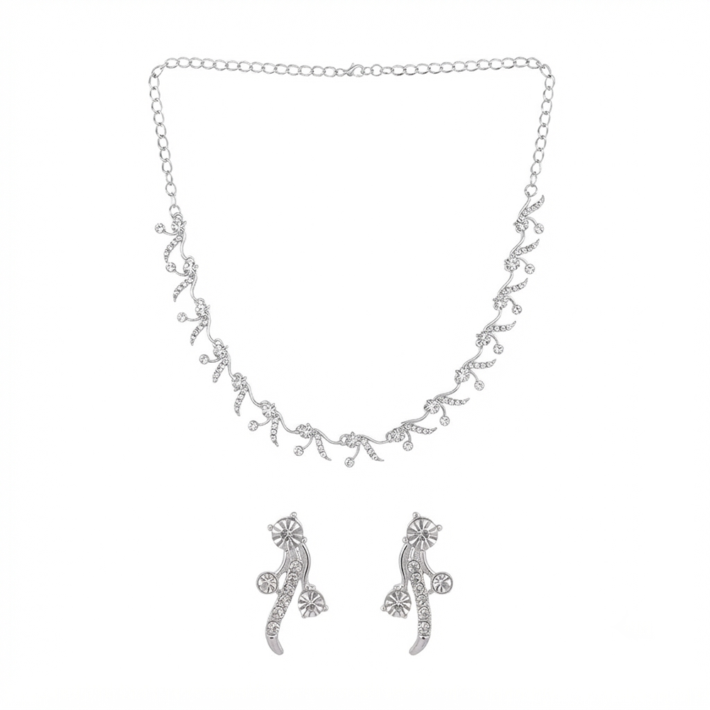 Darshana Jewels Premium Austrian Stone Necklace Set for Women (Set of 3)