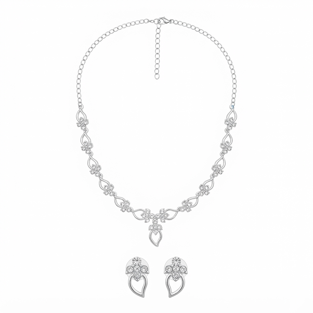 Darshana Jewels Elegant Austrian Stone Party Wear Necklace Set (Set of 3)