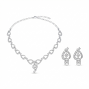 Darshana Jewels Sparkling Austrian Stone Jewellery Set with Earrings (Set of 3)