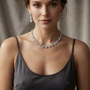 Darshana Jewels Sparkling Austrian Stone Jewellery Set with Earrings (Set of 3)