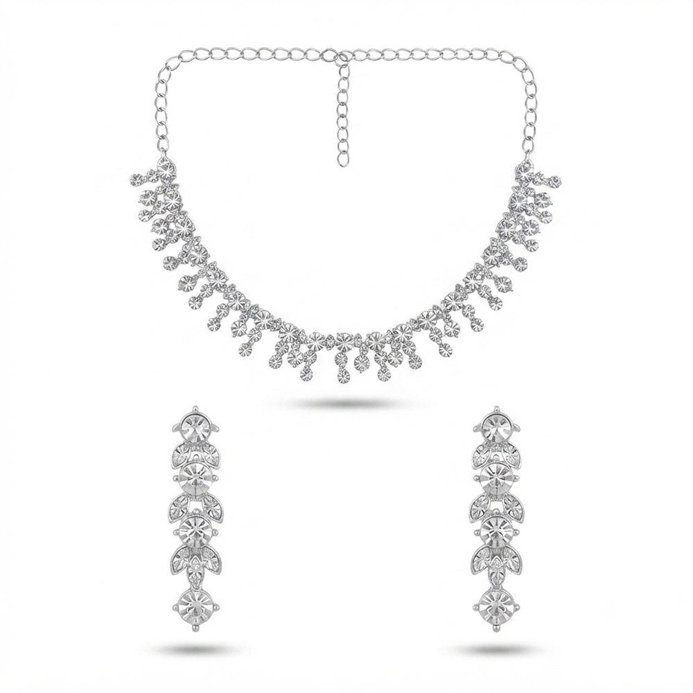 Darshana Jewels Glamorous Austrian Stone  Necklace Set (Set of 3)
