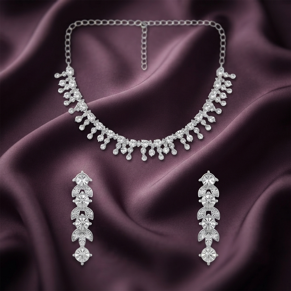 Darshana Jewels Glamorous Austrian Stone  Necklace Set (Set of 3)