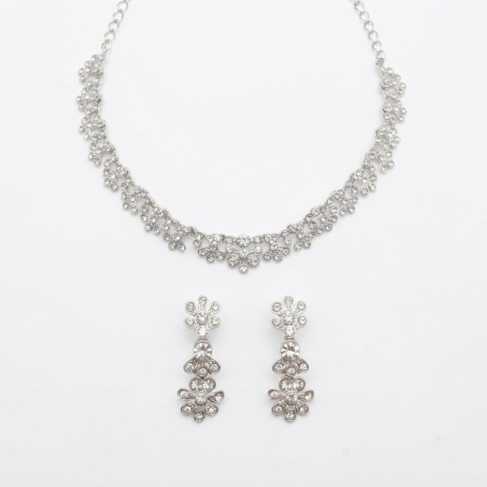 Darshana Jewels Glamorous Austrian Stone  Necklace Set (Set of 3)