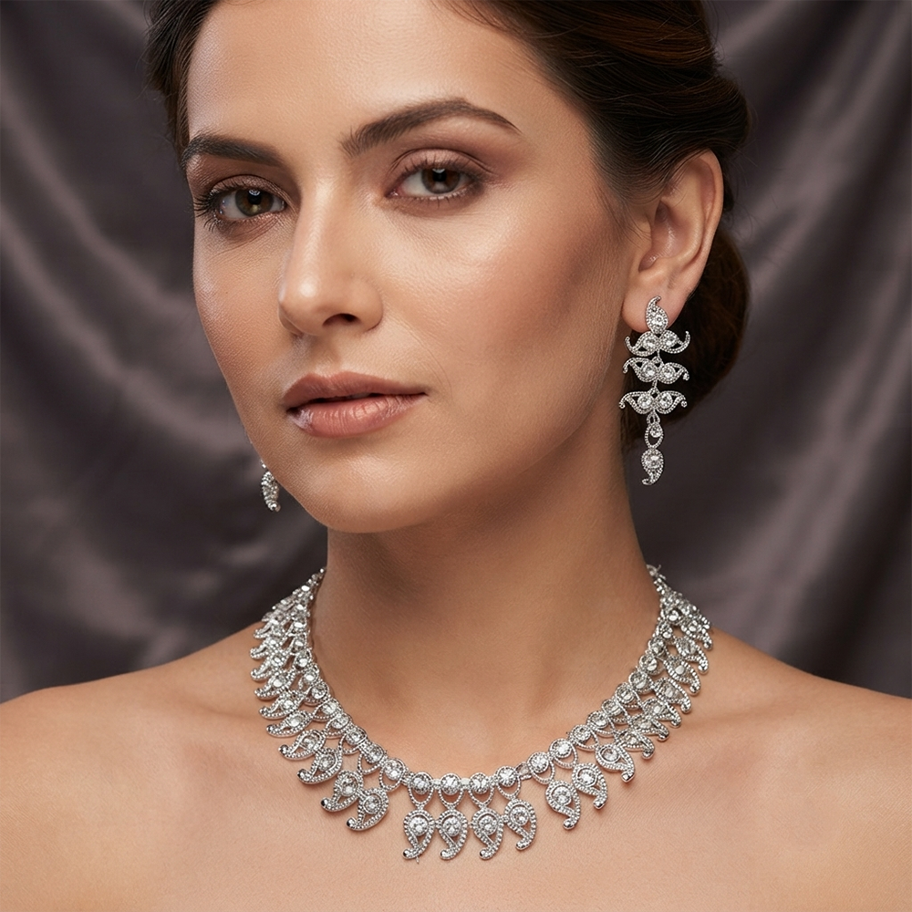 Darshana Jewels Radiant Austrian Stone Fashion Necklace Set (Set of 3)
