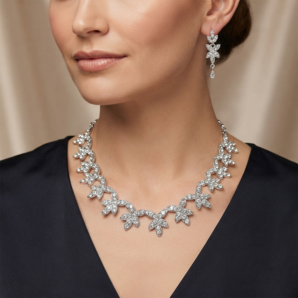 Darshana Jewels Radiant Austrian Stone Fashion Necklace Set (Set of 3)