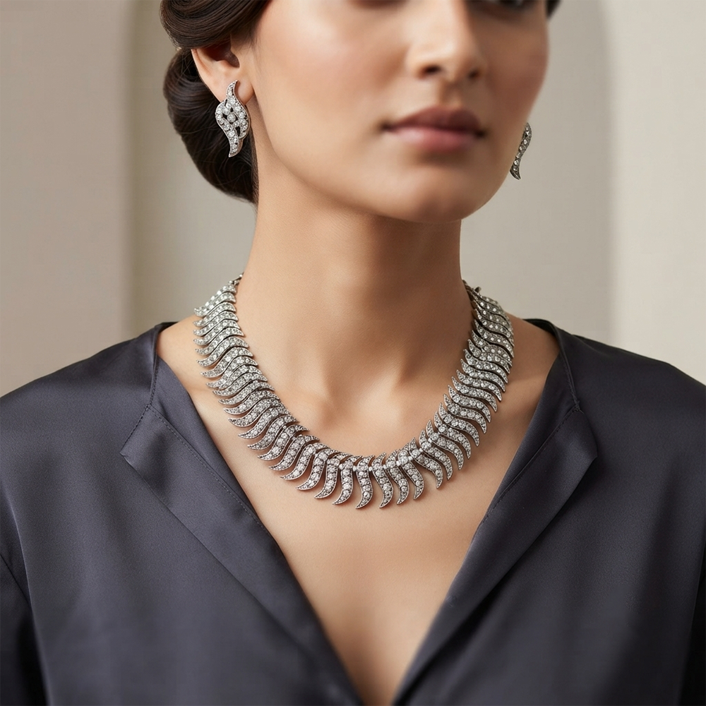 Darshana Jewels Radiant Austrian Stone Fashion Necklace Set (Set of 3)