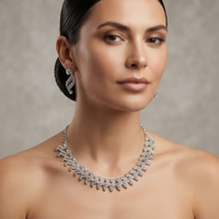 Darshana Jewels Designer Austrian Stone Statement Necklace Set (Set of 3)
