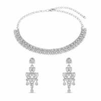 Darshana Jewels Designer Austrian Stone Statement Necklace Set (Set of 3)
