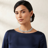 Darshana Jewels Designer Austrian Stone Statement Necklace Set (Set of 3)