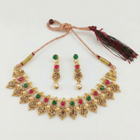 Urthn Gold Plated Pearl & Crystal Necklace Set for Women Traditional Jewellery (pack Of 3)