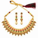 Urthn Gold Plated Pearl & Crystal Necklace Set for Women Traditional Jewellery (pack Of 3)