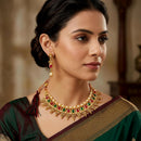Darshana Jewels Traditional Pota Stone Austrian Stone & Pearl Necklace Set for Women (Pack of 3)