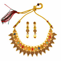 Darshana Jewels Fashion Austrian Stone Pota Stone Pearl Necklace Set for Women (Pack of 3)