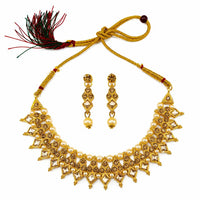 Darshana Jewels Elegant Pota Stone Austrian Stone & Pearl Necklace Set for Women (Pack of 3)