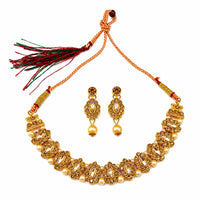 Darshana Jewels Designer Austrian Stone Pota Stone & Pearl Necklace Set for Women(Pack of 3)