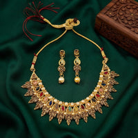 Darshana Jewels Fashion Austrian Stone Pota Stone Pearl Necklace Set for Women (Pack of 3)