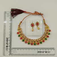 Urthn Gold Plated Pearl & Crystal Necklace Set for Women Traditional Jewellery (Pack of 6)