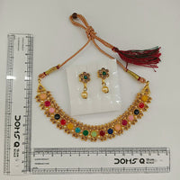 Urthn Gold Plated Pearl & Crystal Necklace Set for Women Traditional Jewellery (Pack of 6)