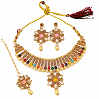 Urthn Beautiful Crystal & Austrian Stone Jewellery Set for Women Festive & Special Occasions(Pack of 3)