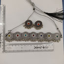 Urthn Oxidised Plated Pota Stone Traditional Choker Jewellery Set