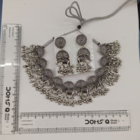 Urthn Statement Oxidised Plated Elephant Choker Necklace Set