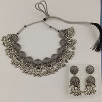 Urthn Statement Oxidised Plated Elephant Choker Necklace Set