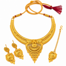 Urthn Elegant Gold Plated Ethnic Necklace Set with Maangtikka | Wedding & Special Occasion Jewellery(Pack Of 3 )