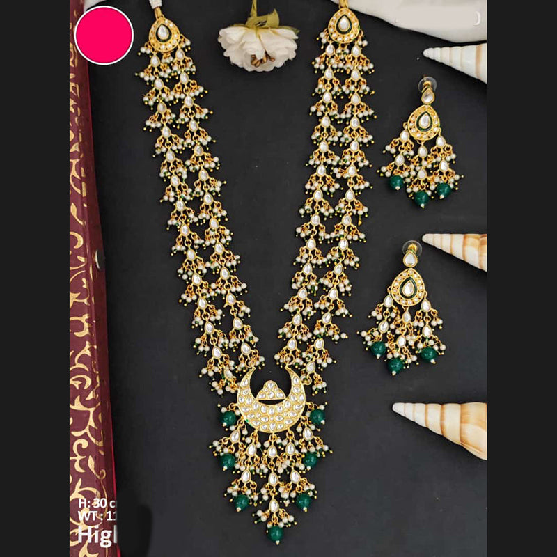 Everlasting Quality Jewels Gold Plated Kundan Long Necklace Set
