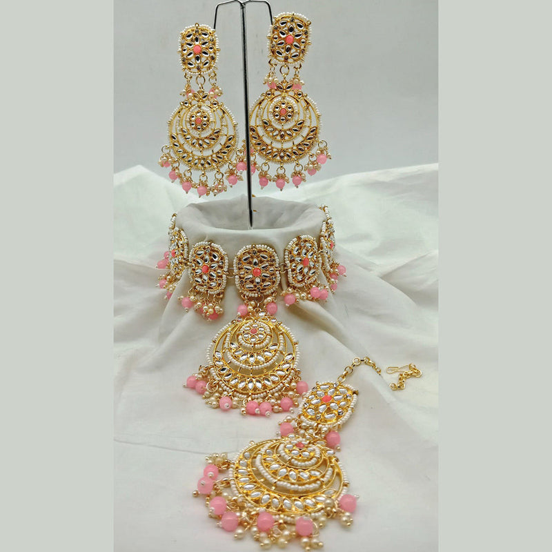 Everlasting Quality Jewels Gold Plated Kundan Choker Necklace Set