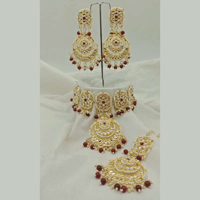 Everlasting Quality Jewels Gold Plated Kundan Choker Necklace Set
